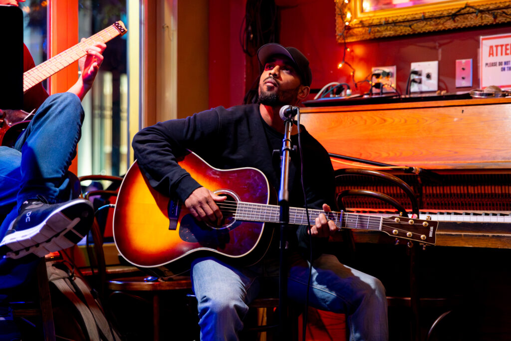 Richard on guitar at the Bebop